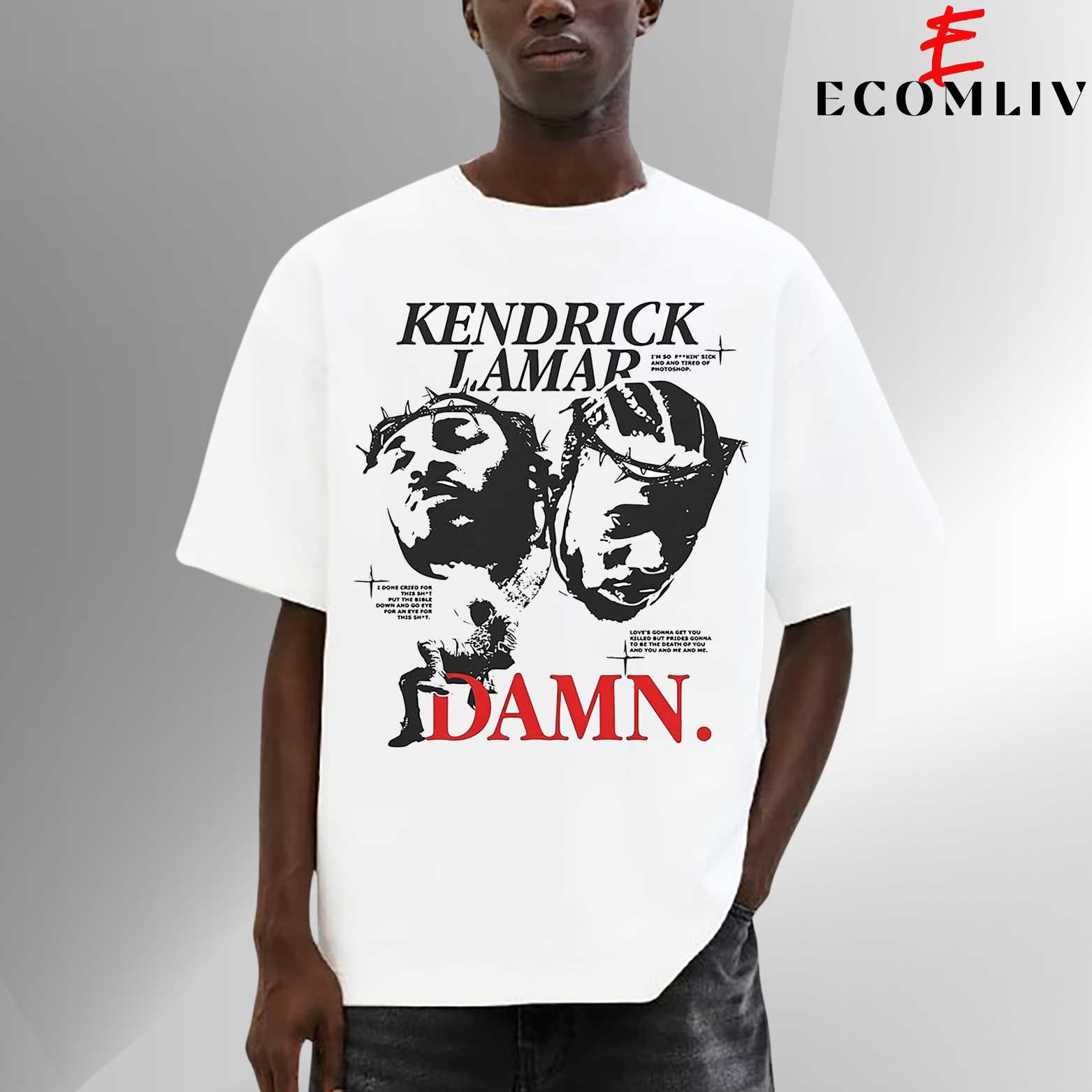 Kendrick Damn Merch Tee, Vintage Rap Unisex